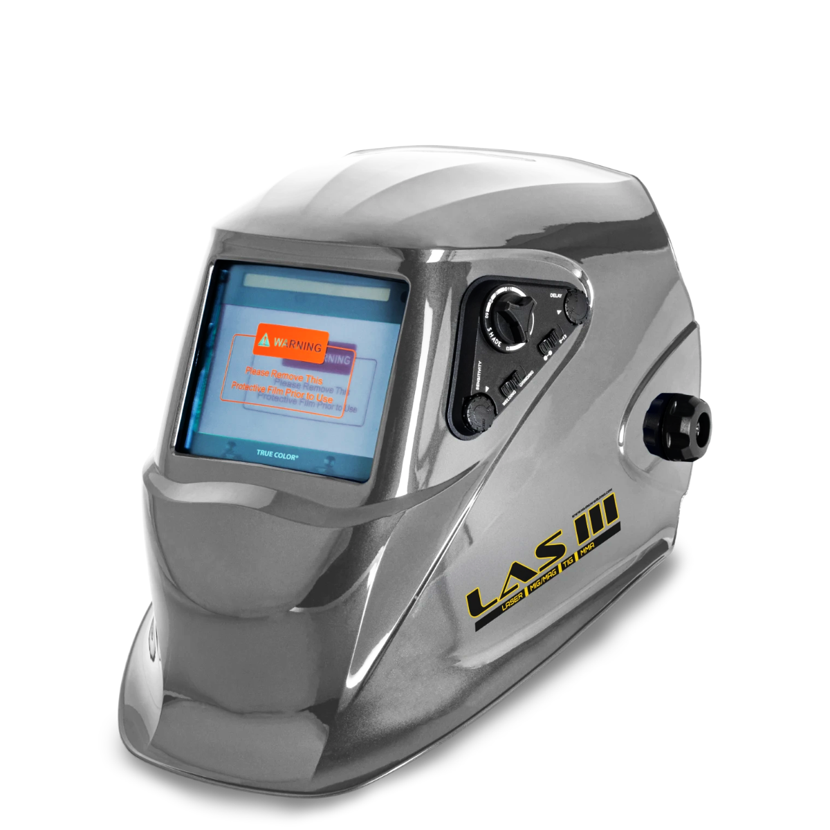 Przyłbica POS-S LAS-3 do pracy z laserami czyszczącymi – chroni oczy przed promieniowaniem i odbiciami podczas usuwania rdzy i zabrudzeń.